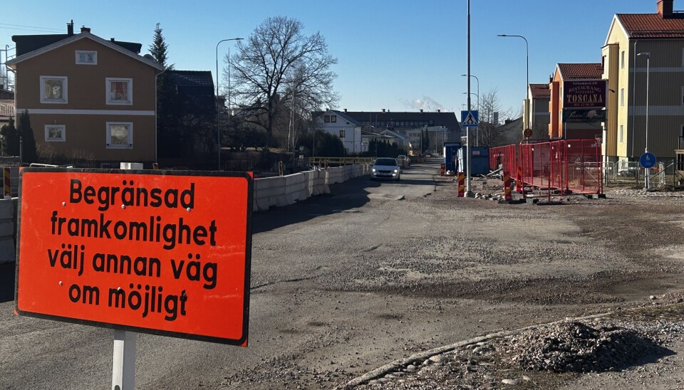 Nu kan boende på och längs Malmabergsgatan åka via city och E18. Så här såg det ut på torsdagsförmiddagen.