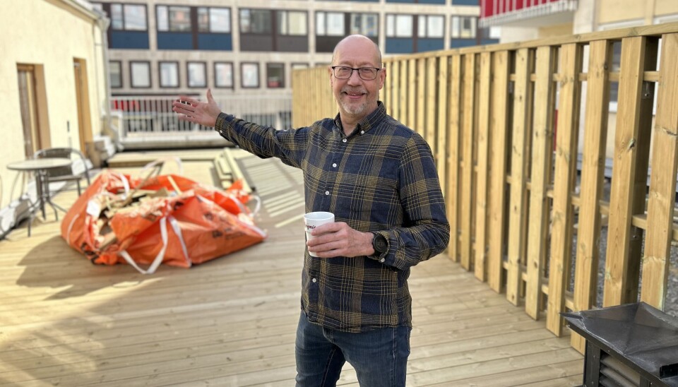 Redo för värme. Mats Ekdahl och den nya takterrassen är redo för både värme och besökare.