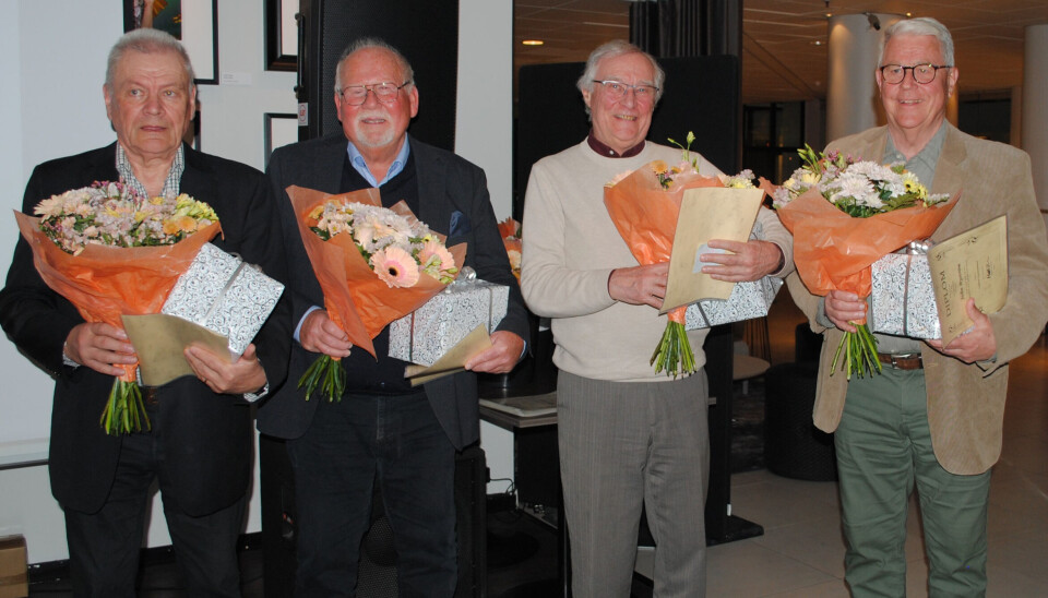 50-åriga blodgivare: John Jones, Ove Kjellstrand, Sune Nilsson och John Byström.