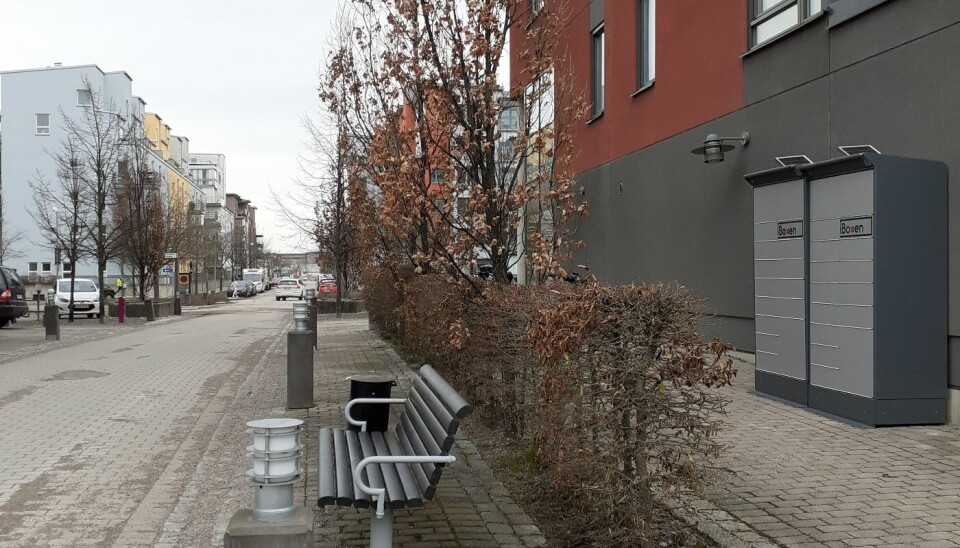 Nya boxar. iBoxen smälter in i stadsbilden. Här på Fyrbåksvägen i Västerås.