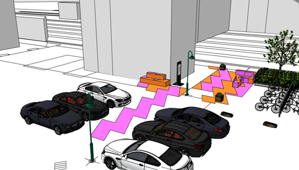 Färgglatt inslag i väntan på nya resecentrum