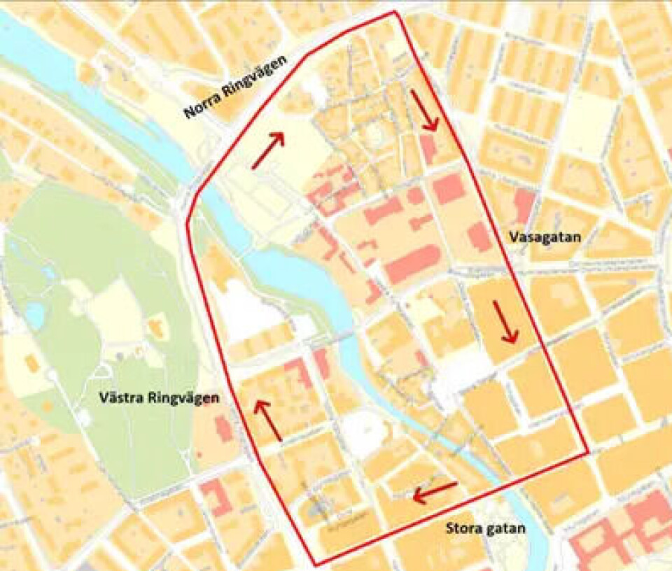 Kartan visar hur kortegen går.