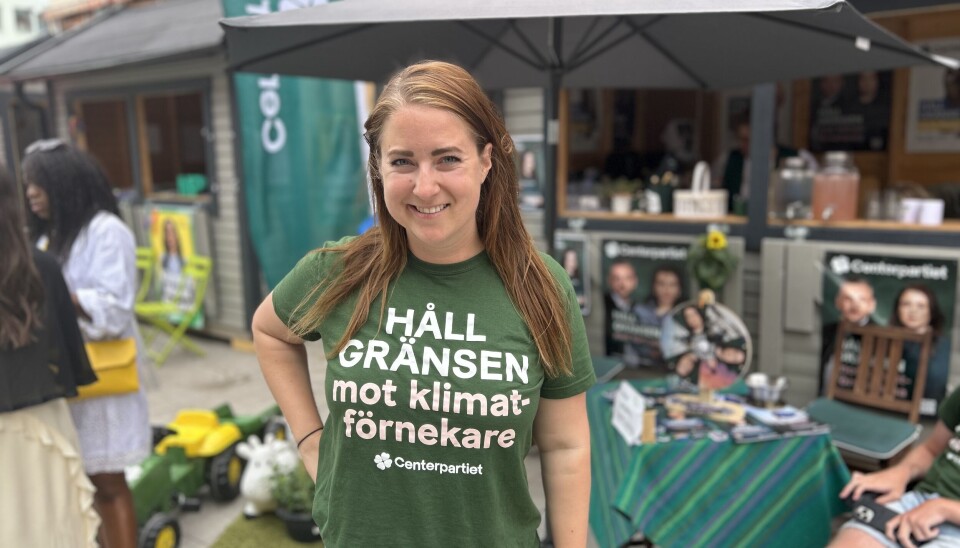 Västmanlänning. Emma Wiesner på välbekant mark vid Centerpartiets valstuga i Västerås.