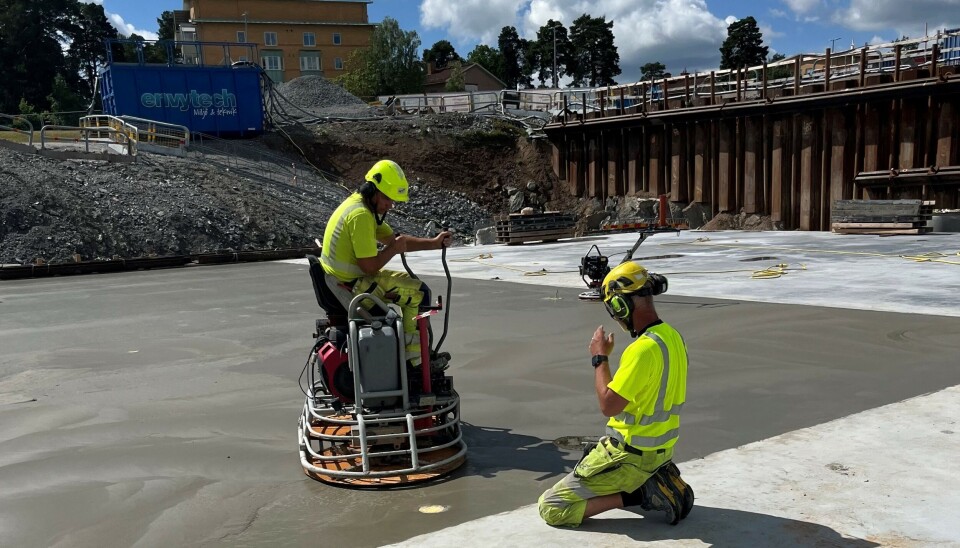 Gjutning pågår.