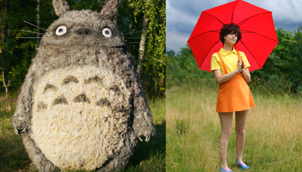 Japaner. Totoro och Satsuki är figurer ur den tecknade japanska filmen 'Min granne Totoro'. Japaner. Totoro och Satsuki är figurer ur den tecknade japanska filmen 'Min granne Totoro'.