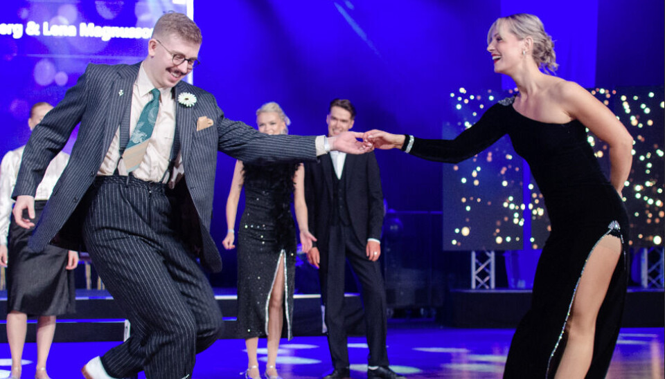 Mälardalens Dansklubbs duo Tobias Ramberg och Lena Magnusson tog EM-guld i vuxenklassen i Stuttgart. Här bild från SM i år.