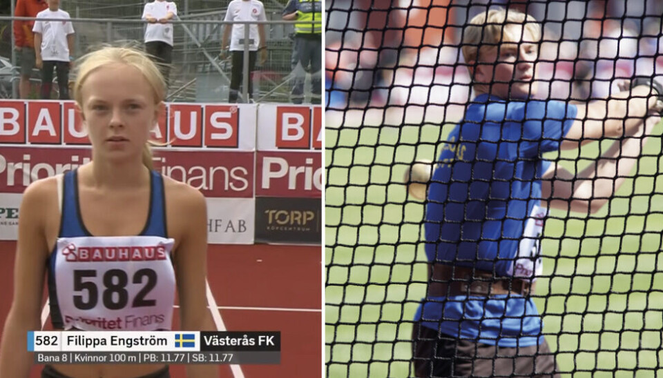 Finnkampare. Sprinttalangen Filippa Engström (här från senior-SM-finalen i somras) är en av fyra västeråsare i Ungdomsfinnkampen i helgen. Släggkastaren Alfons Haals tävlar för tredje året i rad i seniorkampen.