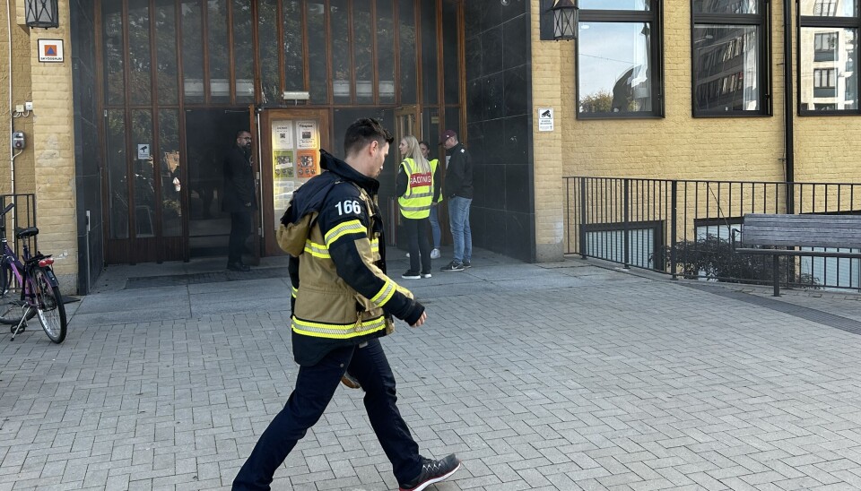 Utrymningsövning på Växhuset.