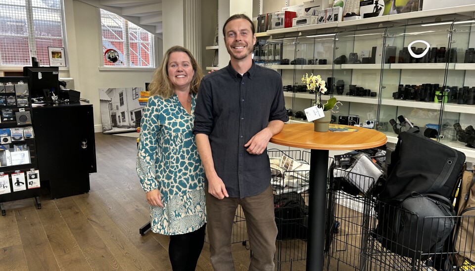 Liza Persson och Alexander Hellblom trivs i den nya lokalen.