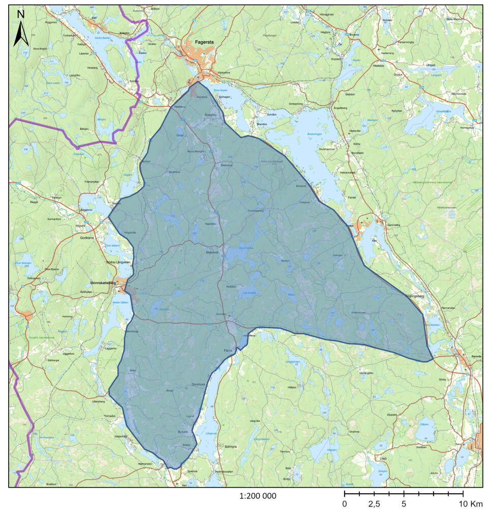 Karta över jaktområde 2025.