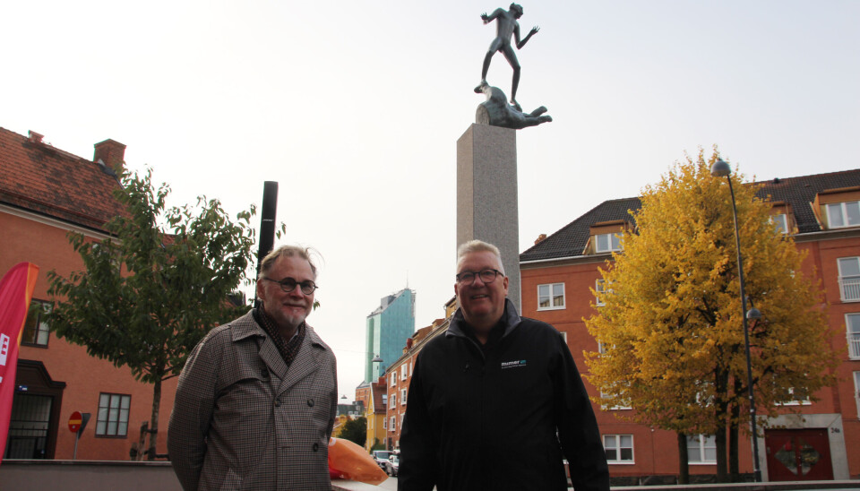 Invigningsparet. Mikael Karlsson från Millesgården och Mikael Källqvist, vd Mimer.