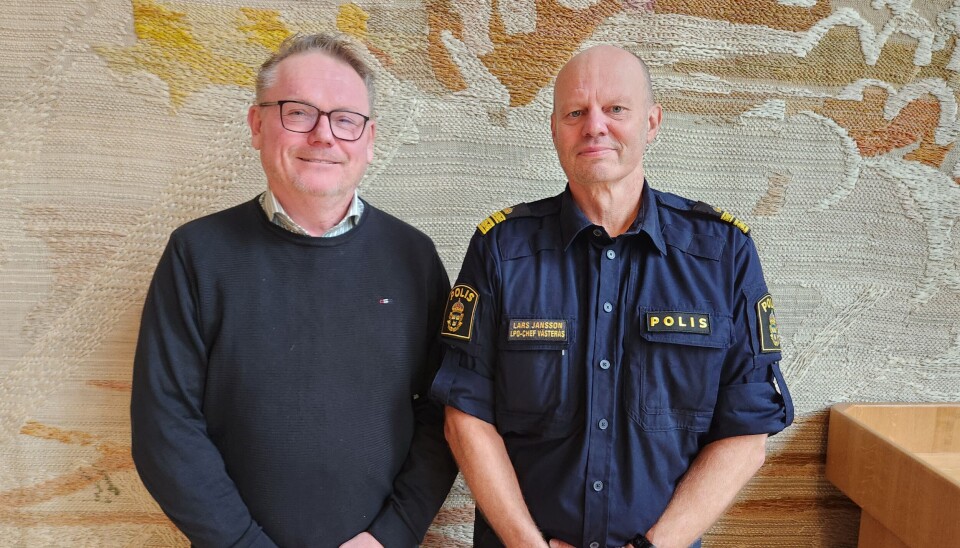 Staffan Jansson (S) kommunstyrelsens ordförande och Lars Jansson, lokalpolisområdeschef