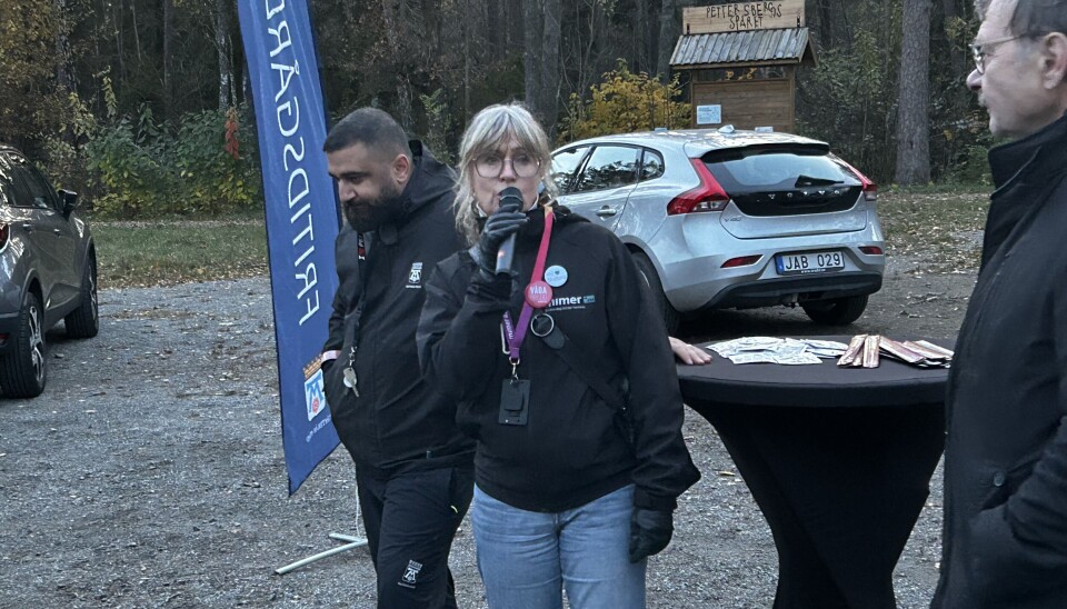 Talare. Katarina Bilberg, Mathias Mardani och Lars Nordin (V) höll tal under invigningen.