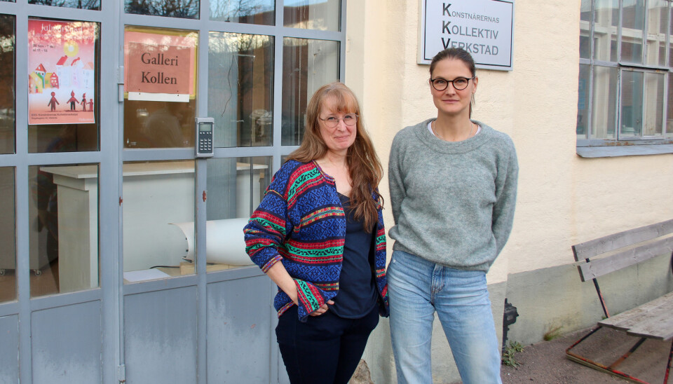 Oroliga. Marie Engelbrekt och Gaby Bulin, Konstnärernas Kollektivverkstad.