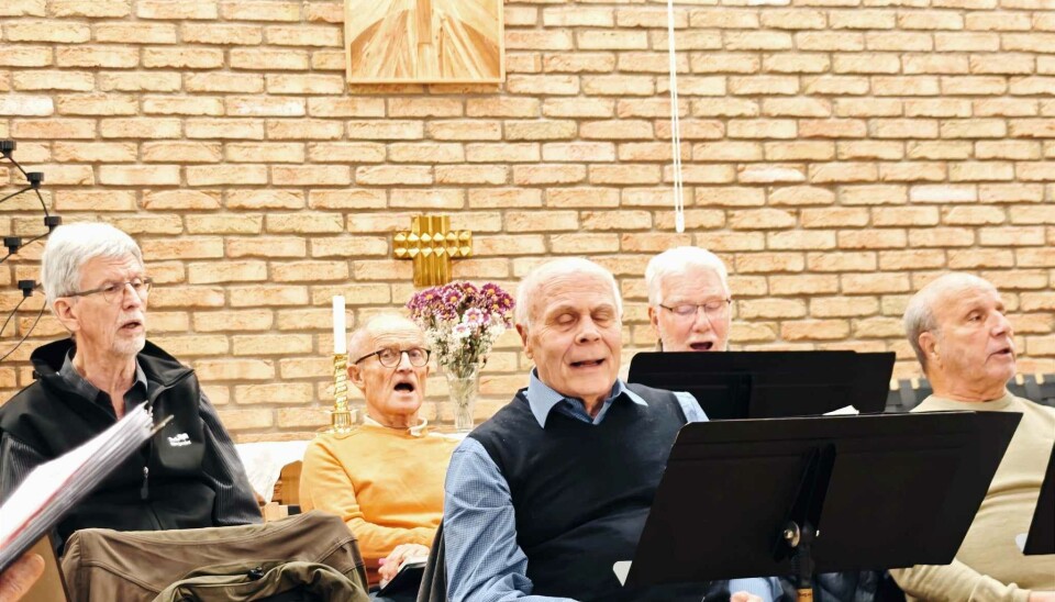 Västerås Manskör repeterar varje måndag i Mariasalen, Skultuna.