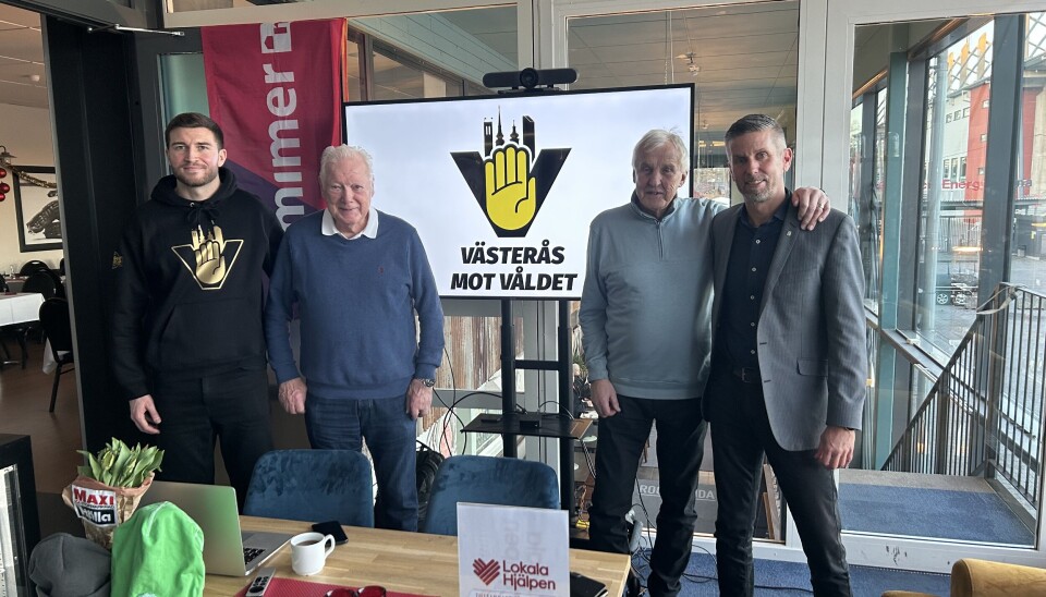 Marcus Ytter, Jan Carlsson, Curt Lundmark och Lenny Hallgren under måndagens presskonferens.