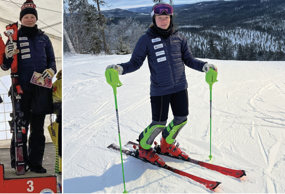 På pallen i Europacupen. Västeråsaren Moa Landström har tagit sin första internationella pallplats som senior efter en imponerande uppåkning från 26:e plats (bilden till vänster).