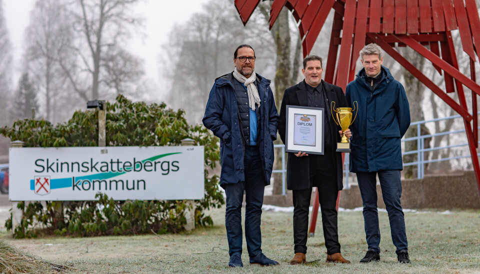 Vinnare. Näringslivschef Robert Brink, kommunstyrelsens ordförande Jonny Emtin (SD) samt kommunchef Thomas Lindberg. Vinnare. Näringslivschef Robert Brink, kommunstyrelsens ordförande Jonny Emtin (SD) samt kommunchef Thomas Lindberg.