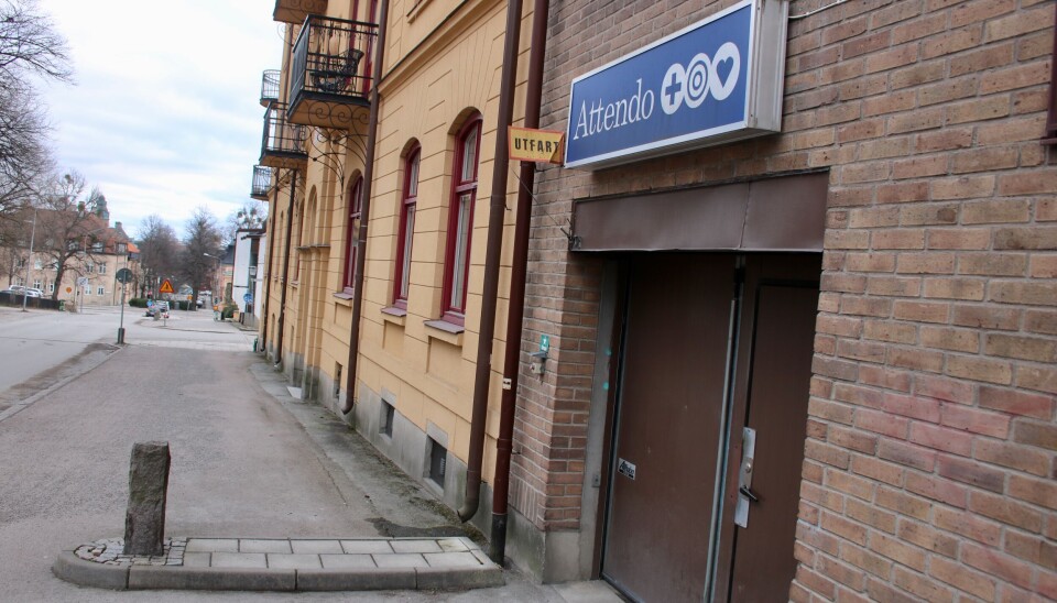 Fick polisbesök. Attendos lokaler på Kristinagatan i Västerås. Fick polisbesök. Attendos lokaler på Kristinagatan i Västerås.