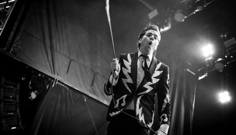 Fagerstarock. The Hives sångare Howlin' Pelle. Här på en konsert i Helsingborg 2022. Fagerstarock. The Hives sångare Howlin' Pelle. Här på en konsert i Helsingborg 2022.