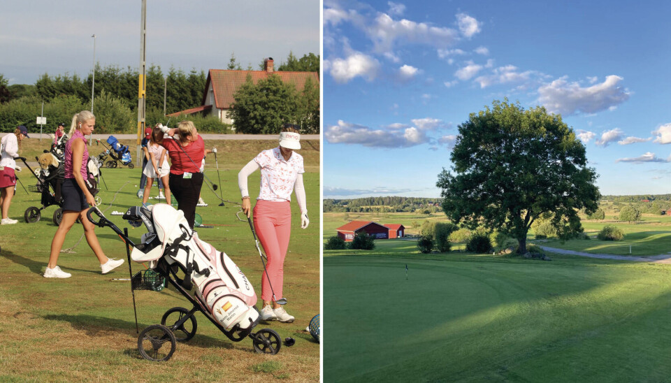 Värd för stortävling. Skerike arrangerar den annat internationella damtävlingen Västerås Open som nu gör comeback. Till vänster från uppvärmningen på Orresta GK 2022.