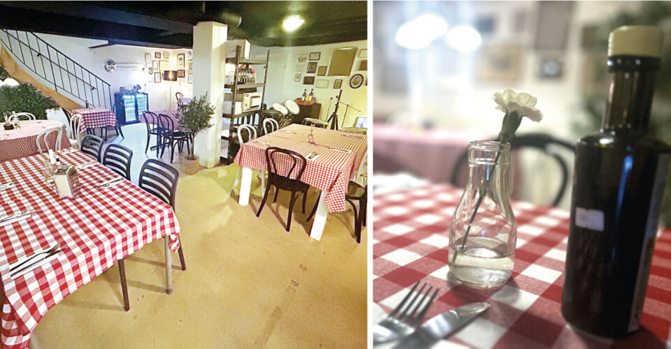 En trappa ner. Nedervåningen har plats för ett 30-tal gäster. ”Vi ska bygga en bar även där nere”. Foto: Jonas Bergkvist