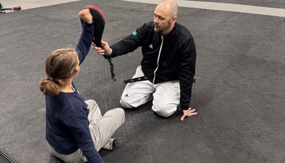Att testa lite slag taekwondoslag med Västerås Taekwondoklubb var en av sporterna man kunde prova.