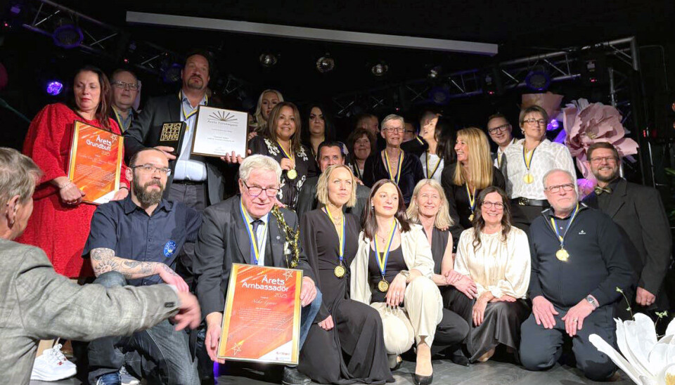 Firande. Nominerade och vinnande företag samlades för ett gruppfoto.
