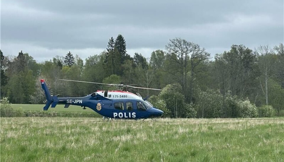Spanar. Polishelikopter i Skultuna. Spanar. Polishelikopter i Skultuna.
