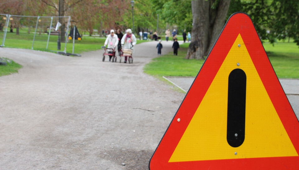 Varning för snabbgående rollatorer.