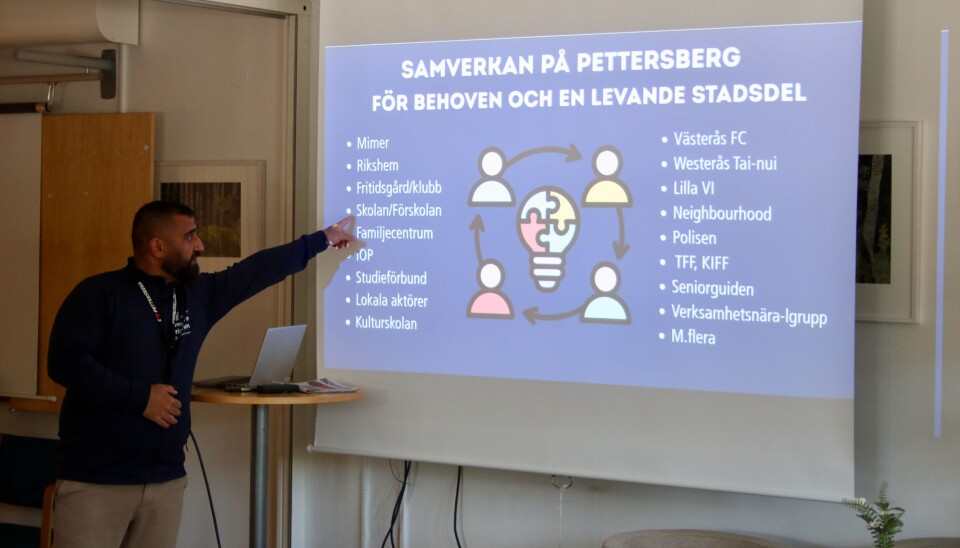 Samordnar. Mathias Mardani, trygghetssamordnare, berättade hur olika aktörer samverkar på Pettersberg. Samordnar. Mathias Mardani, trygghetssamordnare, berättade hur olika aktörer samverkar på Pettersberg.