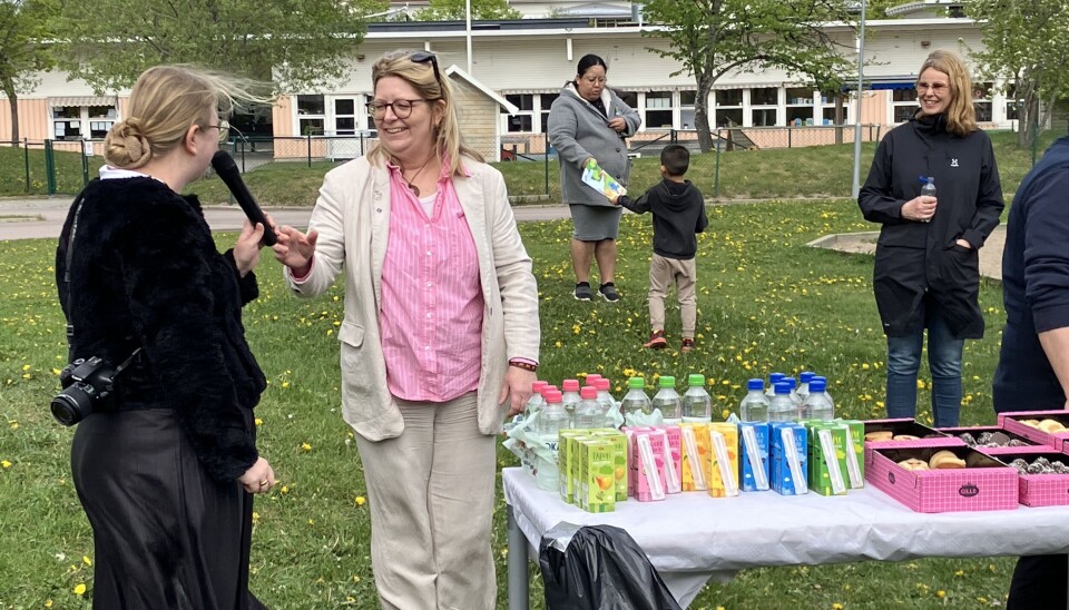 Politikertal. Vicki Skure-Eriksson (C), ordförande nämnden för idrott, fritid och förebyggande invigningstalade.