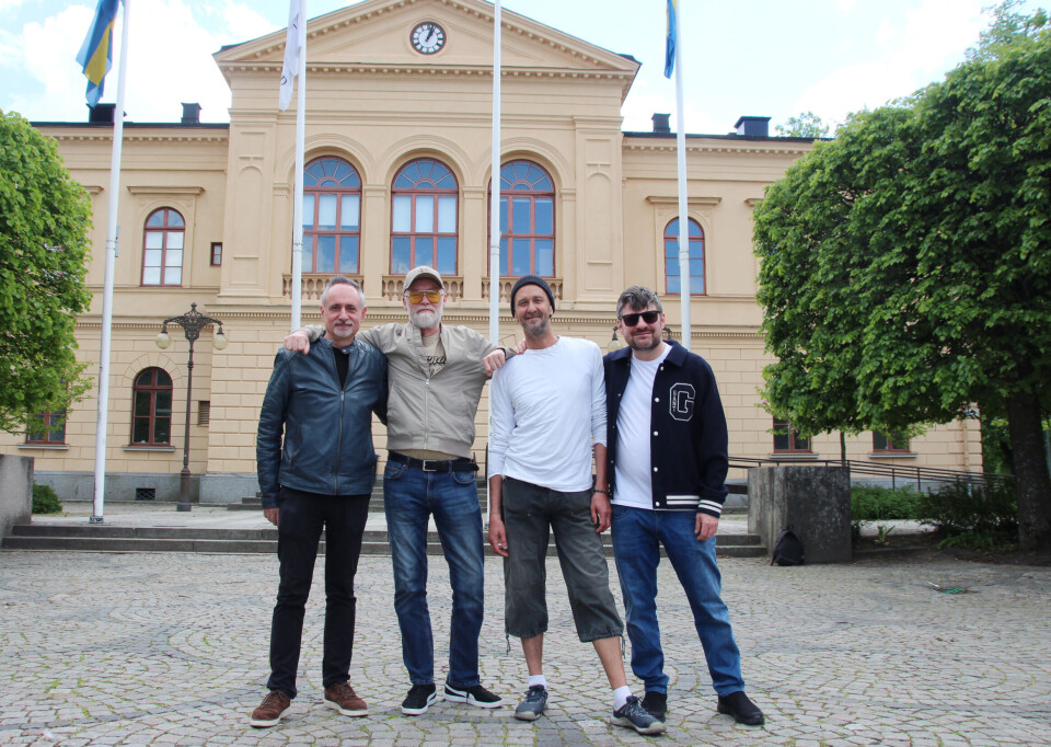 Fyrlingen som förgyller Fiskartorget. Sensiägaren Robert Milecrantz, artisten Governor Andy, eventansvarige Johan ”jOjo” Norell och kocken Stefan Kruger.