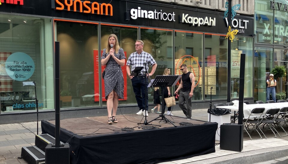 Invigning. Vice ordförande för Tekniska nämnden Västerås stad, Eva-Lotta Svensson (C) och ordförande Staffan Jansson (S) invigningstalade.