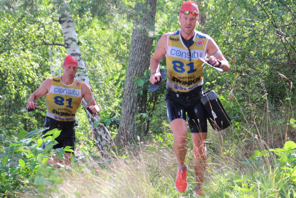 Tidigare skridskoåkaren och Nils van der Poels tränare Johan Röjler kom tvåa i herrklassen i par med Oskar Leksell.