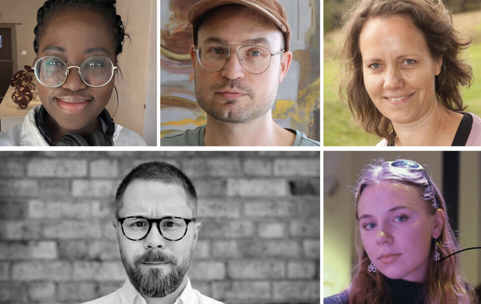 Stipendiater. Ellen Aduofua Bernardsson, Björn Camenius, Malin Wennerhult, Erik Hanspers och Smilla Carlsson.