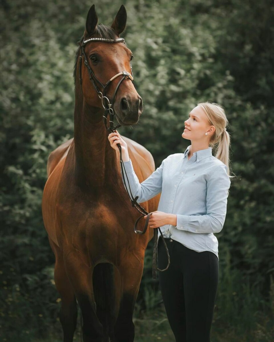 Egen uppfödning. Tilde Borg Zeidlitz är en förebild för många unga ryttare och tjejer då hon rider en häst, Måns, som hon utbildat själv till högsta nivå.