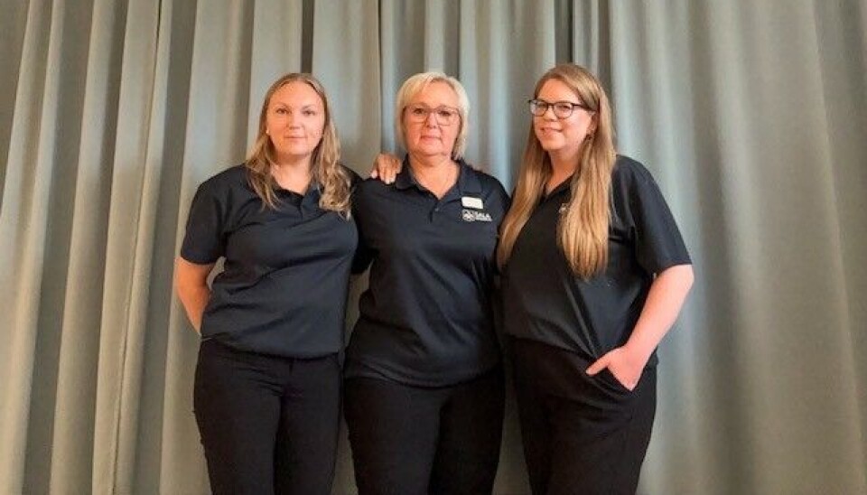 Tioårsfirande. På Anhörigcentrum jobbar Madeleine Olsson, Jenny Abrahamsson och Karolina Eriksson.
