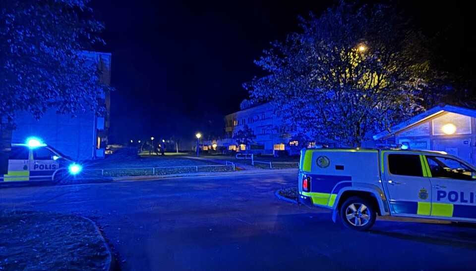 Polisen på plats vid Fredriksberg.